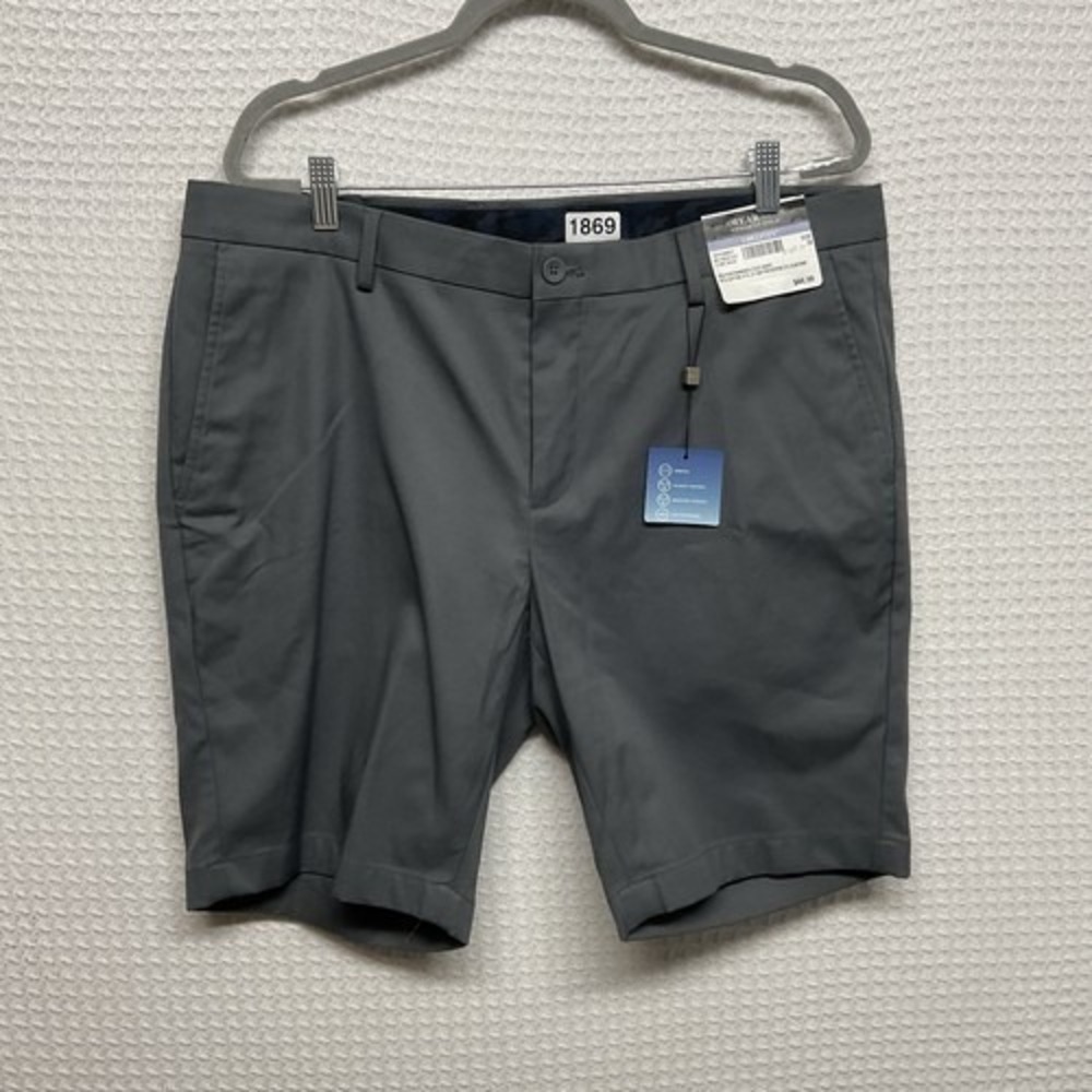 NWT Kenneth Cole Chillflex‎ Gray Flat Front Casual Chino Shorts Men 38x9 Vietnam